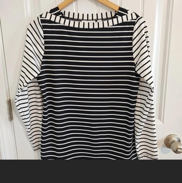 Susan Graver Tops - Susan Graver Black and White Striped Long Sleeve Top